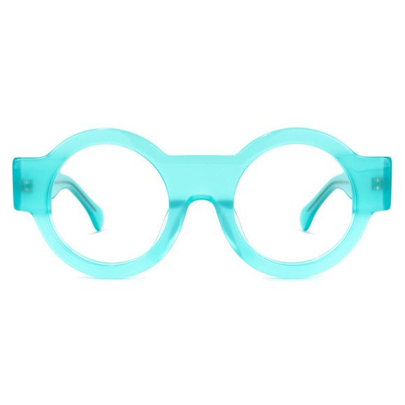 Stylish Blue Round Glasses - Picture 1 of 8